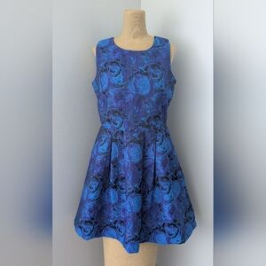 Allen B. by Allen Schwartz Royal Blue Lace Brocade Dress